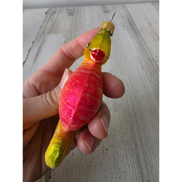 Vintage frost charlie radko glitter seahorse green pink ornament nautical ocean - Picture 8 of 9